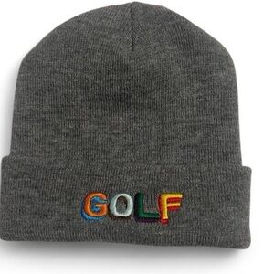 Gray Golf Wang Beanie with Colorful Embroidery Tyler the Creator